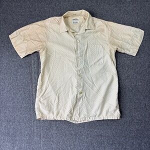 Vintage Golden Lion Nicoise Surrah Tan Geometric Button Down Shirt Mens Small
